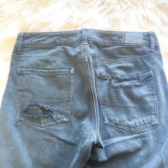 American Eagle Distressed Tomgirl Black Jeans 2 - Picture 8 of 11